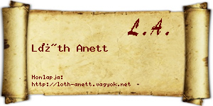 Lóth Anett névjegykártya